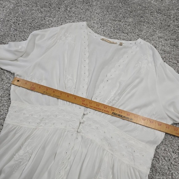 Soft Surroundings Shirt Womens Large Icon Melissani Tunic Top Scallop Hem Eyelet - Picture 10 of 13